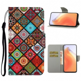 Fodral För Xiaomi Mi 10T / 10T Pro Patchwork-mandalas Med Halsband