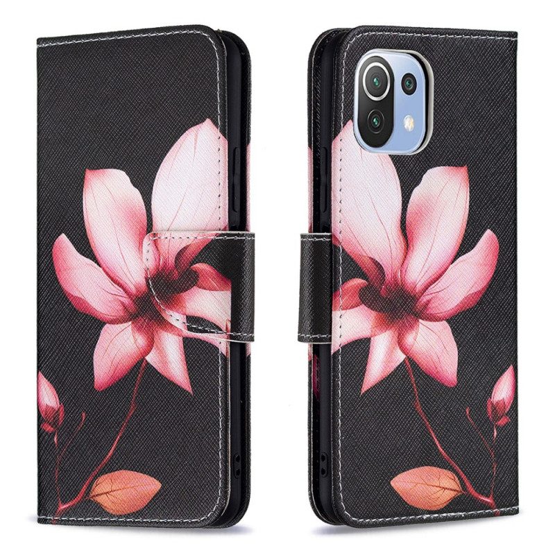 Fodral För Xiaomi Mi 11 Lite 5G NE / Mi 11 Lite 4G / 5G Rosa Blomma
