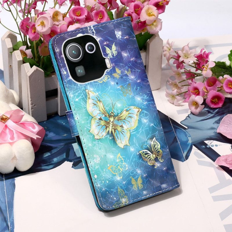 Fodral För Xiaomi Mi 11 Pro Gyllene Fjärilar