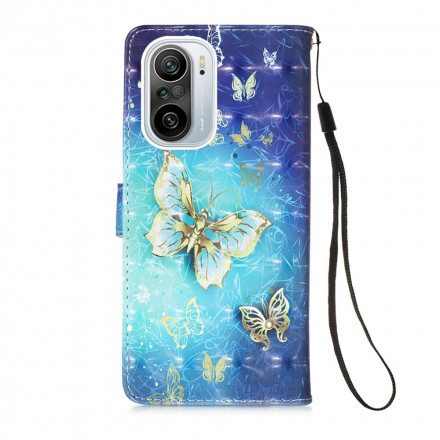 Fodral För Xiaomi Mi 11i 5G / Poco F3 Gyllene Fjärilar