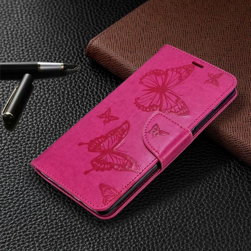 Fodral För Xiaomi Mi Note 10 / 10 Pro Med Kedjar Rem Med Tryckt Fjärilar