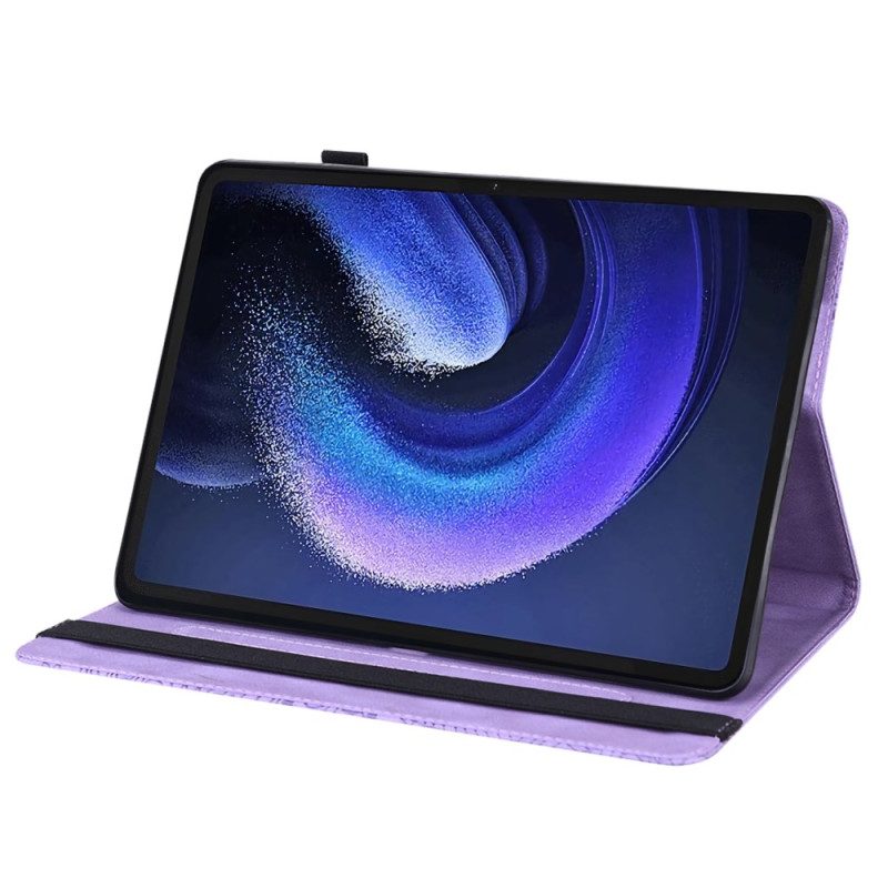Fodral För Xiaomi Pad 6 Blommig Lädereffekt