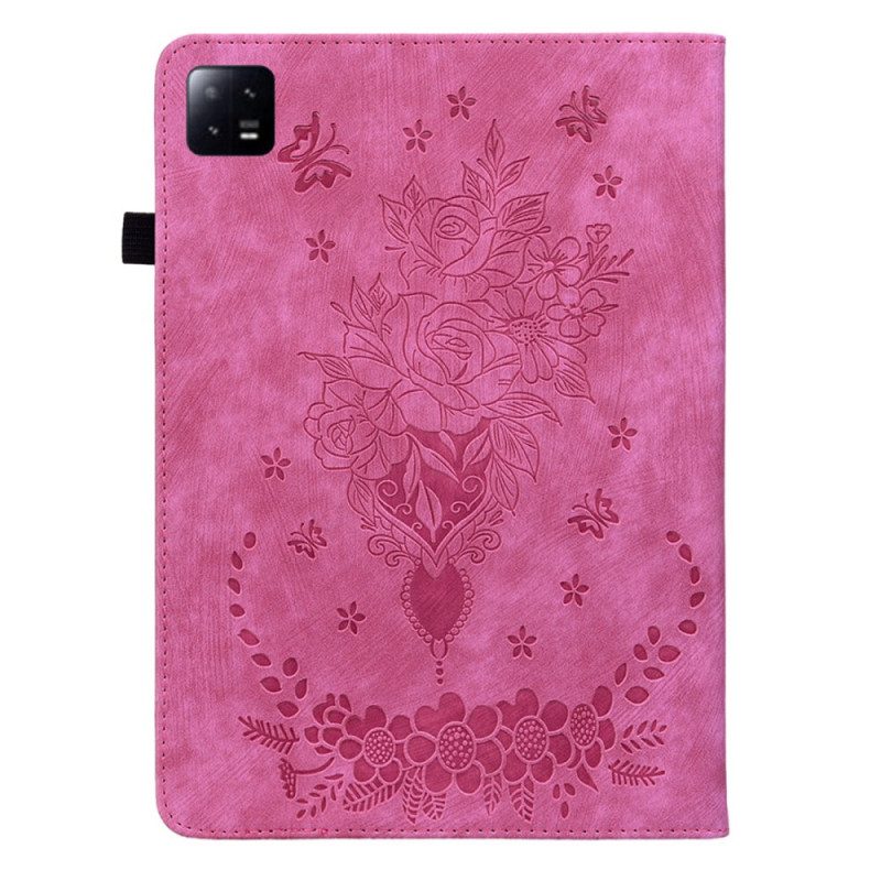 Fodral För Xiaomi Pad 6 Rosa Lädereffekt