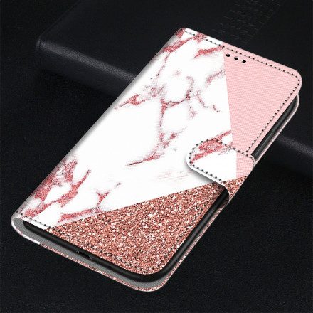 Fodral För Xiaomi Redmi 10 Marmor Och Glittertriangel