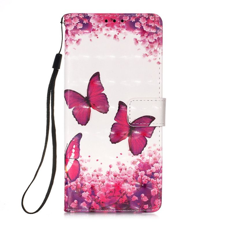 Fodral För Xiaomi Redmi 10 Röda Fjärilar