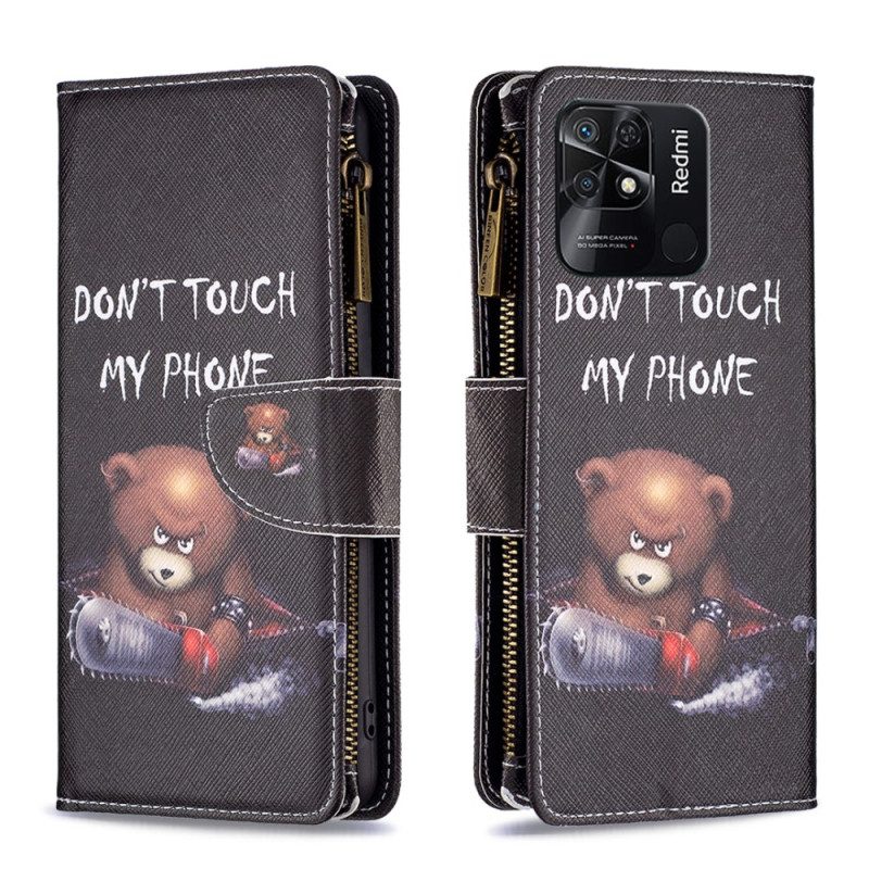 Fodral För Xiaomi Redmi 10C Dangerous Bear Dragkedja