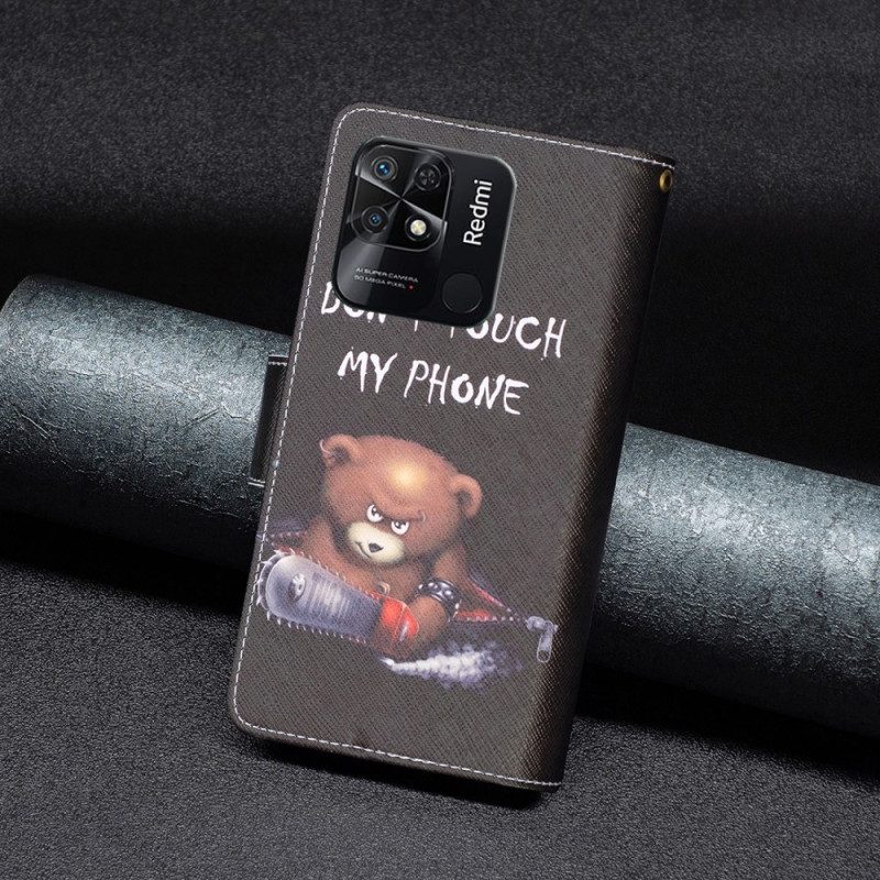 Fodral För Xiaomi Redmi 10C Dangerous Bear Dragkedja