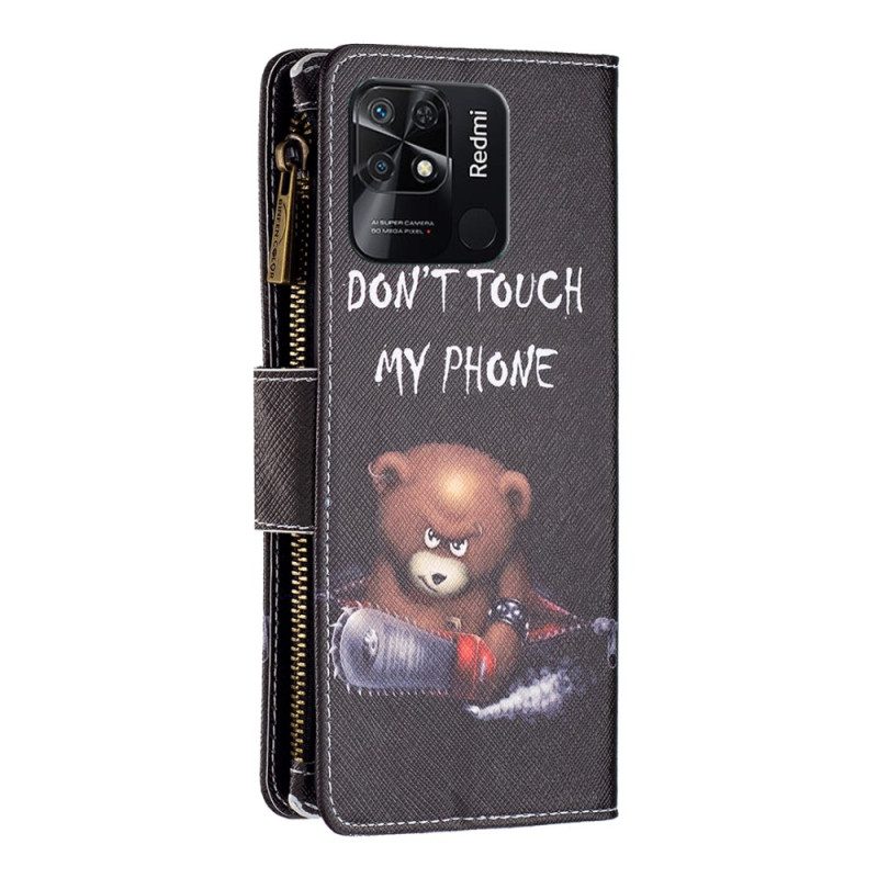 Fodral För Xiaomi Redmi 10C Dangerous Bear Dragkedja