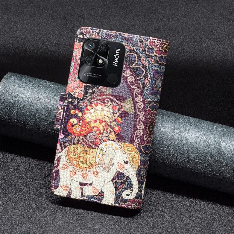 Fodral För Xiaomi Redmi 10C Elefantficka Med Dragkedja