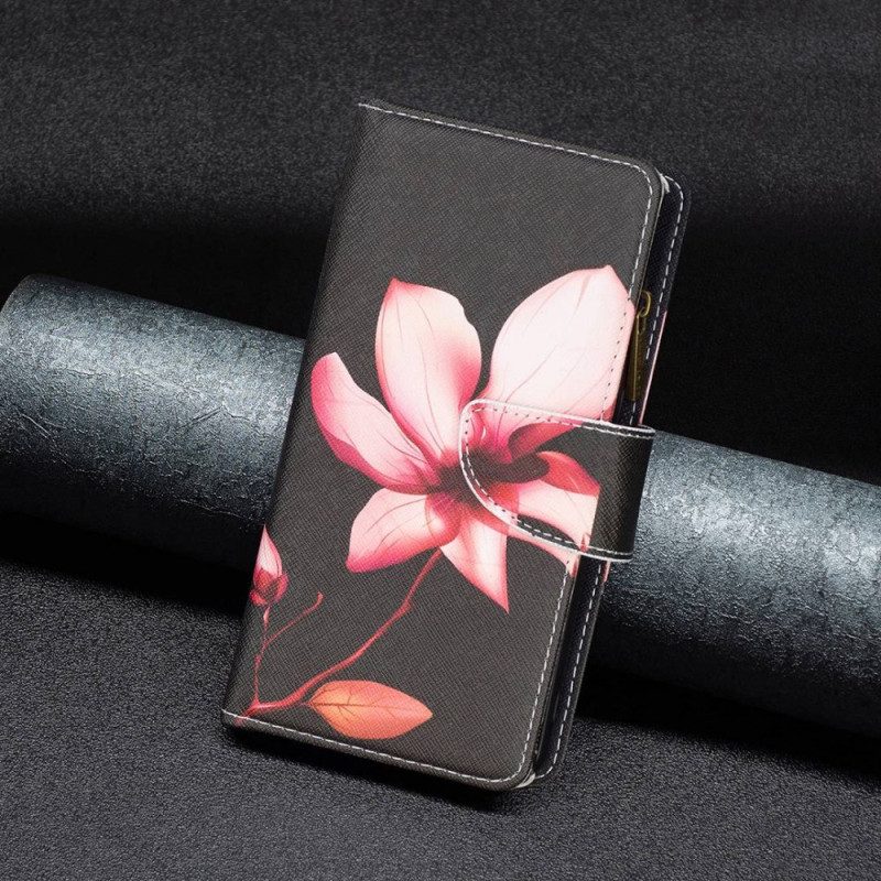 Fodral För Xiaomi Redmi 10C Ficka Med Dragkedja För Blommor
