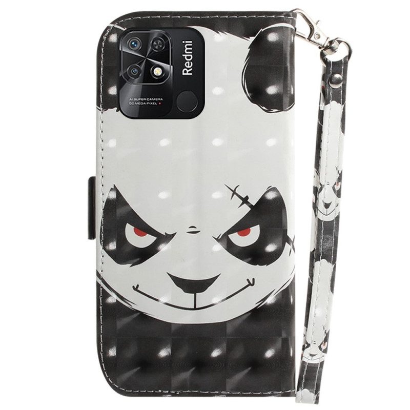 Fodral För Xiaomi Redmi 10C Med Kedjar Arg Panda Med Rem