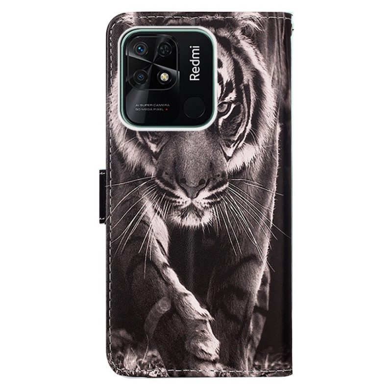 Fodral För Xiaomi Redmi 10C Med Kedjar Fantastisk Strappy Tiger
