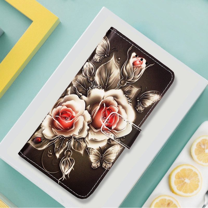 Fodral För Xiaomi Redmi 10C Med Kedjar Floral Declination Med Rem
