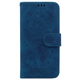 Fodral För Xiaomi Redmi 10C Med Kedjar Rosor Och Fjärilar Med Rem