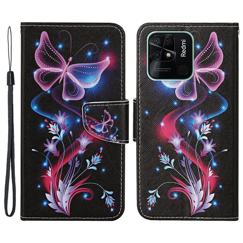 Fodral För Xiaomi Redmi 10C Med Kedjar Thong Butterfly Dance