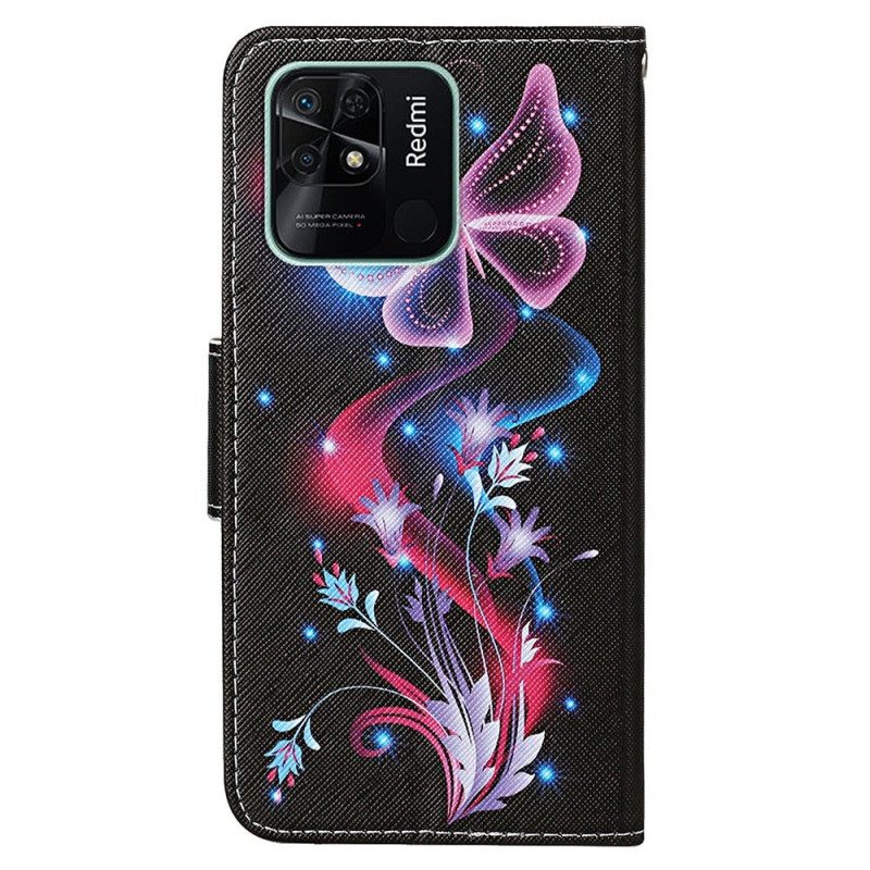 Fodral För Xiaomi Redmi 10C Med Kedjar Thong Butterfly Dance