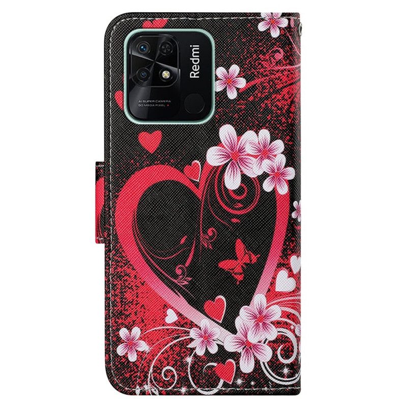 Fodral För Xiaomi Redmi 10C Med Kedjar Thong Hjärta