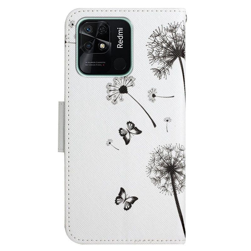Fodral För Xiaomi Redmi 10C Med Kedjar Thong Love Maskrosor