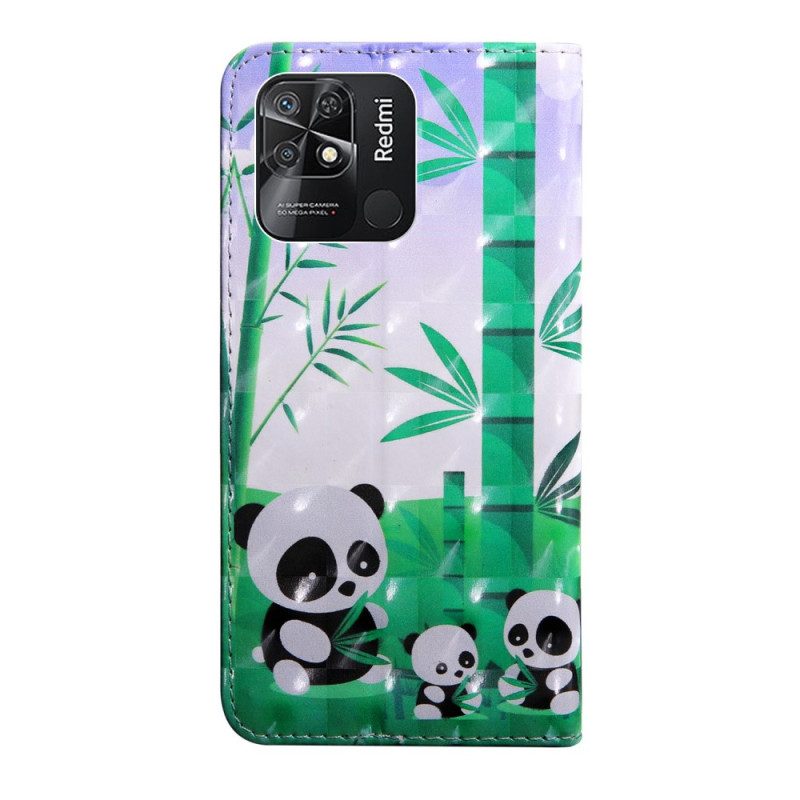 Fodral För Xiaomi Redmi 10C Med Kedjar Thong Panda Familj