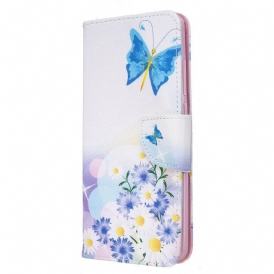 Fodral För Xiaomi Redmi 8 Målade Fjärilar Och Blommor