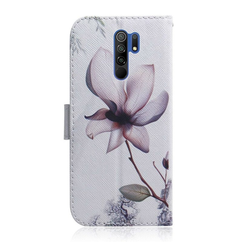 Fodral För Xiaomi Redmi 9 Gammal Rosenblomma