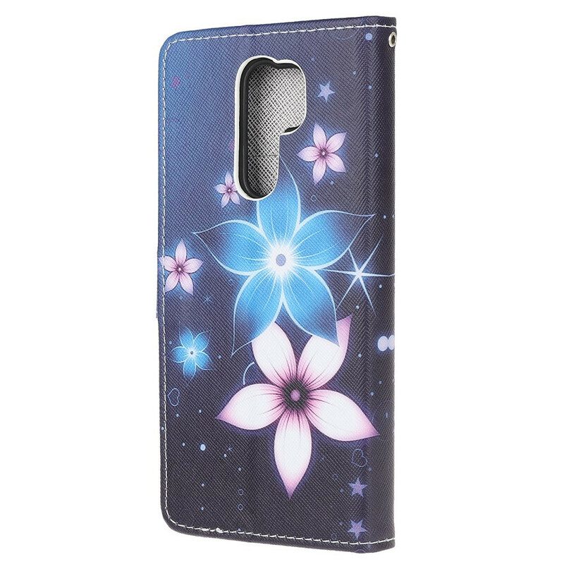 Fodral För Xiaomi Redmi 9 Med Kedjar Lunar Flower Rem