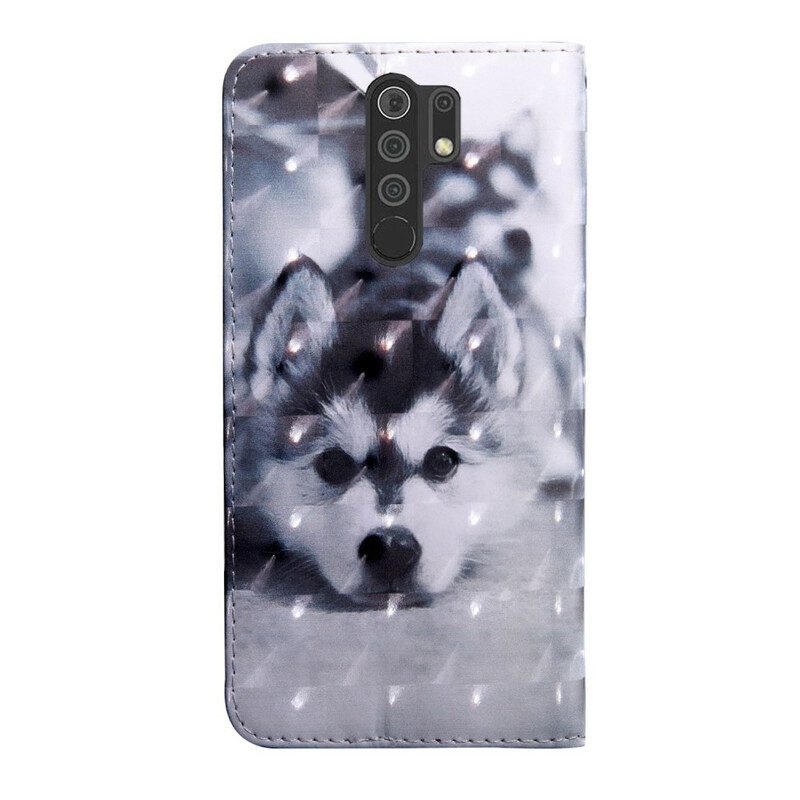 Fodral För Xiaomi Redmi 9 Svartvit Hund