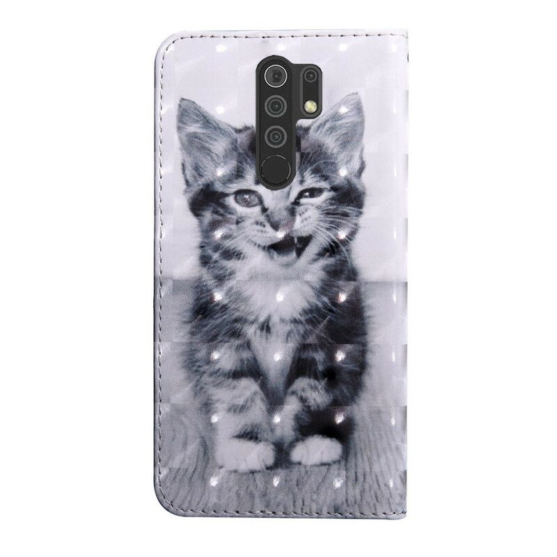 Fodral För Xiaomi Redmi 9 Svartvit Katt