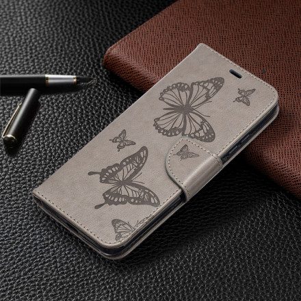 Fodral För Xiaomi Redmi 9A Med Kedjar Fjärilar Tryckt Rem
