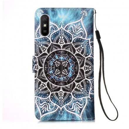 Fodral För Xiaomi Redmi 9A Med Kedjar Svart Strappy Mandala