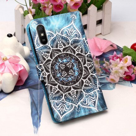 Fodral För Xiaomi Redmi 9A Med Kedjar Svart Strappy Mandala