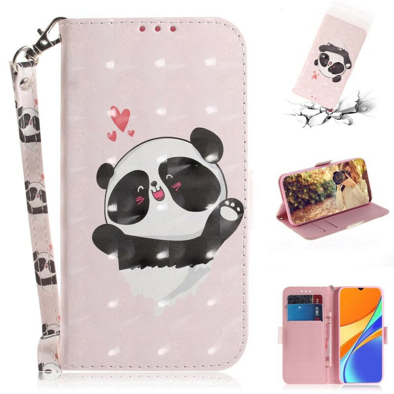 Fodral För Xiaomi Redmi 9C Med Kedjar Thong Panda Love