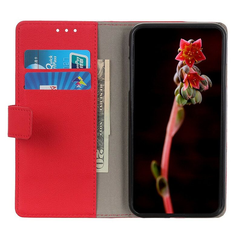 Fodral För Xiaomi Redmi 9T Enkel Glänsande Lädereffekt