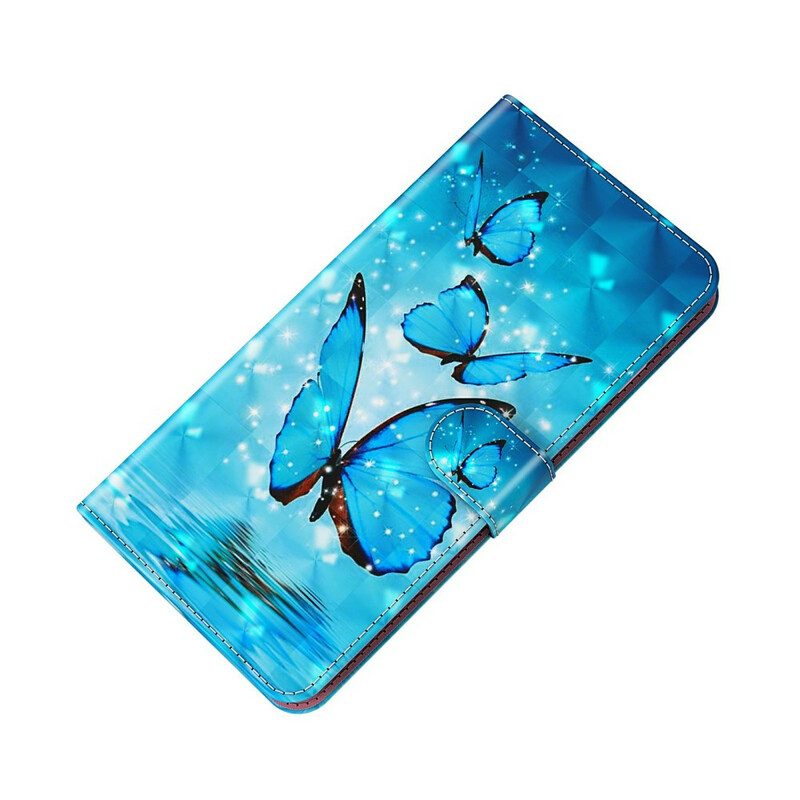 Fodral För Xiaomi Redmi 9T Flygande Blå Fjärilar