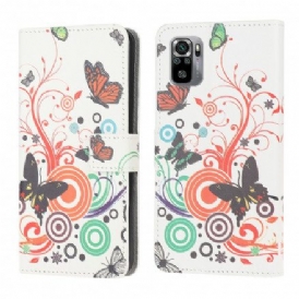 Fodral För Xiaomi Redmi Note 10 / 10S Fjärilar Och Blommor