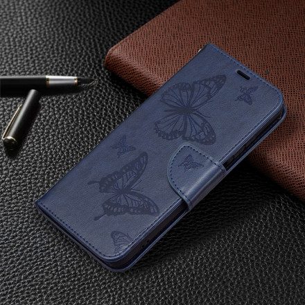 Fodral För Xiaomi Redmi Note 10 / 10S Med Kedjar Fjärilar Tryckt Rem