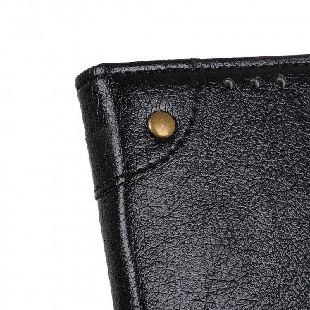 Fodral För Xiaomi Redmi Note 10 / 10S Vintage Nitar Nappa Läderstil