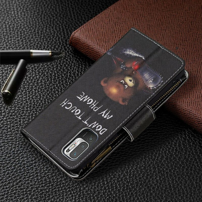 Fodral För Xiaomi Redmi Note 10 5G / Poco M3 Pro 5G Björnficka Med Dragkedja