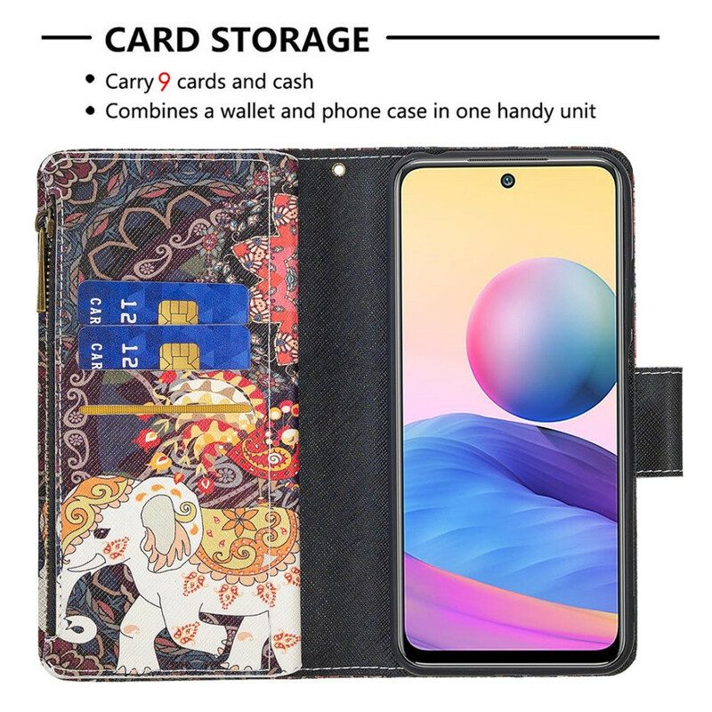 Fodral För Xiaomi Redmi Note 10 5G / Poco M3 Pro 5G Elefantficka Med Dragkedja
