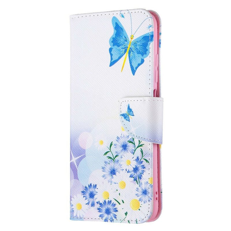 Fodral För Xiaomi Redmi Note 10 5G / Poco M3 Pro 5G Fjärilar Och Blommor