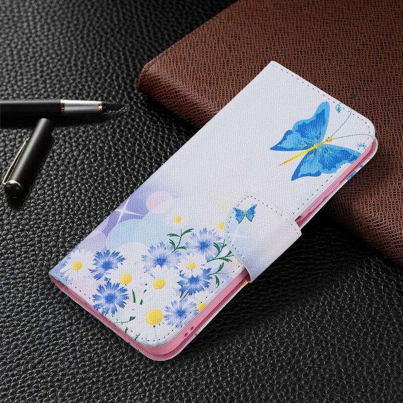 Fodral För Xiaomi Redmi Note 10 5G / Poco M3 Pro 5G Fjärilar Och Blommor