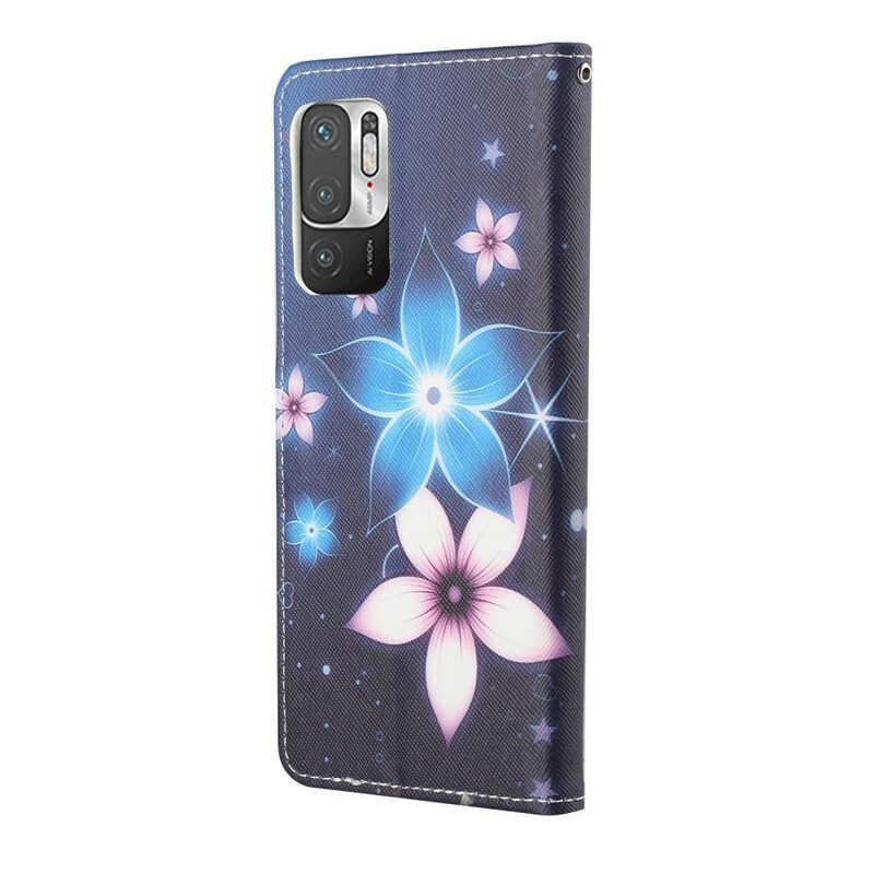 Fodral För Xiaomi Redmi Note 10 5G / Poco M3 Pro 5G Med Kedjar Lunar Flower Rem