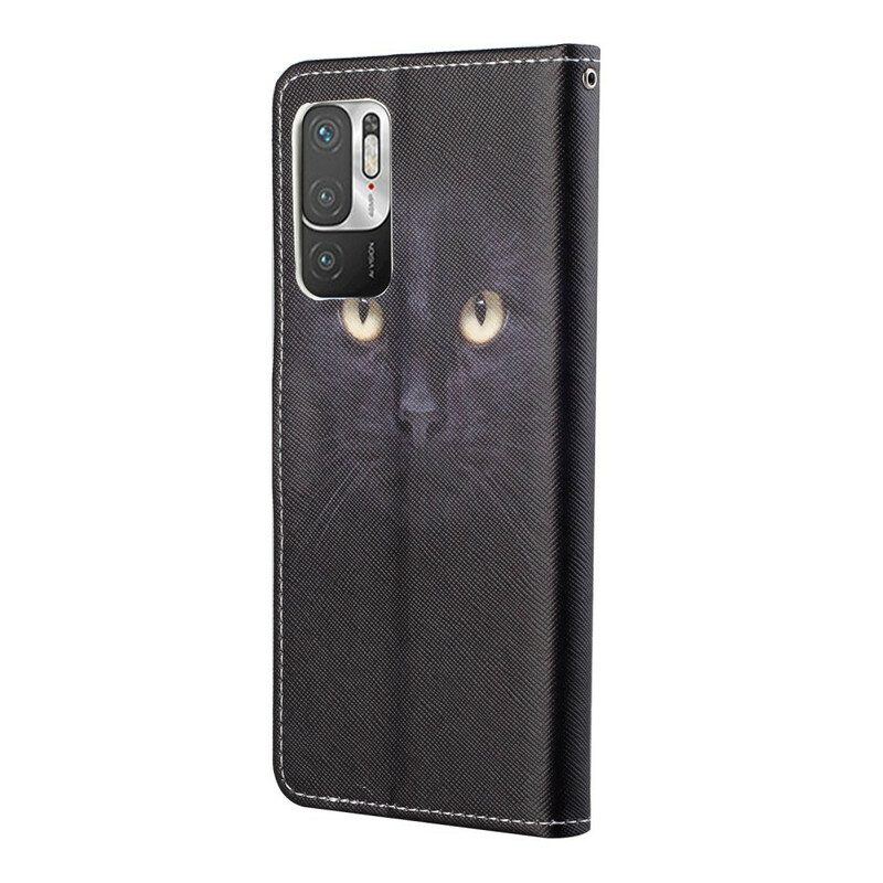 Fodral För Xiaomi Redmi Note 10 5G / Poco M3 Pro 5G Med Kedjar Thong Cat Eyes
