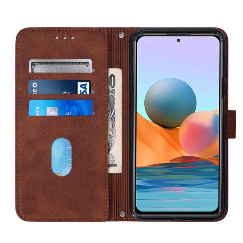 Fodral För Xiaomi Redmi Note 10 Pro Med Kedjar Geometrisk Strappy Läderstil