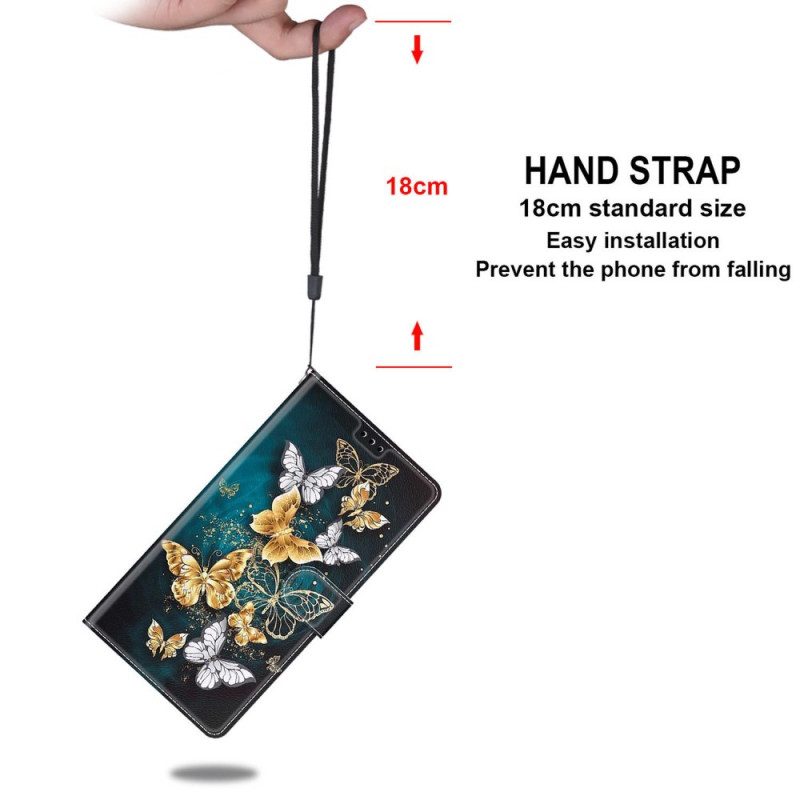 Fodral För Xiaomi Redmi Note 10 Pro Med Kedjar Thong Butterflies Fan