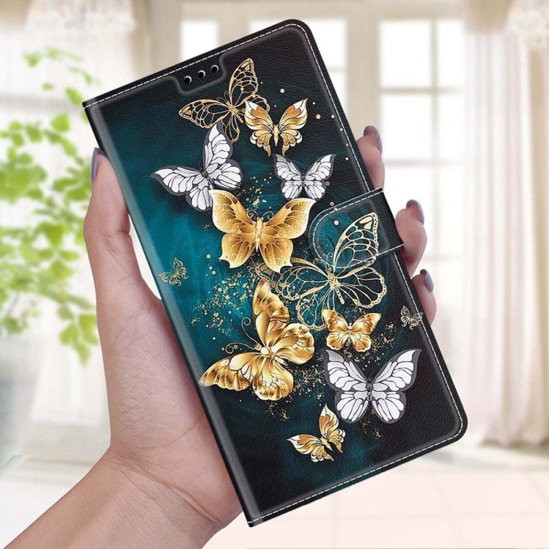 Fodral För Xiaomi Redmi Note 10 Pro Med Kedjar Thong Butterflies Fan