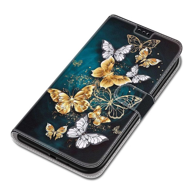 Fodral För Xiaomi Redmi Note 10 Pro Med Kedjar Thong Butterflies Fan