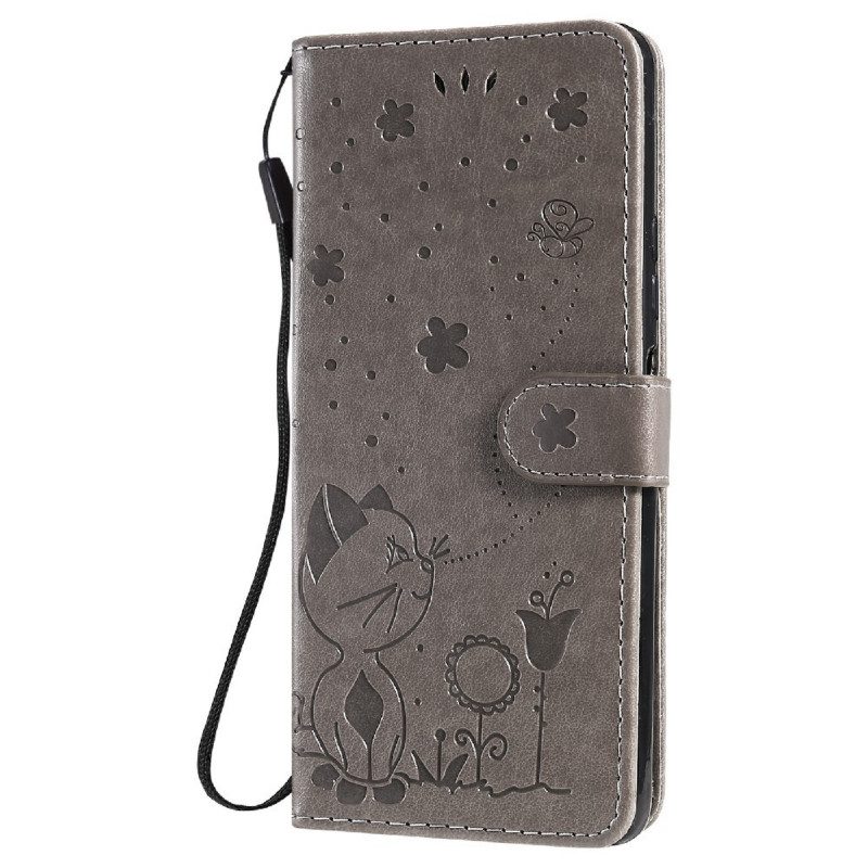 Fodral För Xiaomi Redmi Note 10 Pro Med Kedjar Thong Cat And Bee
