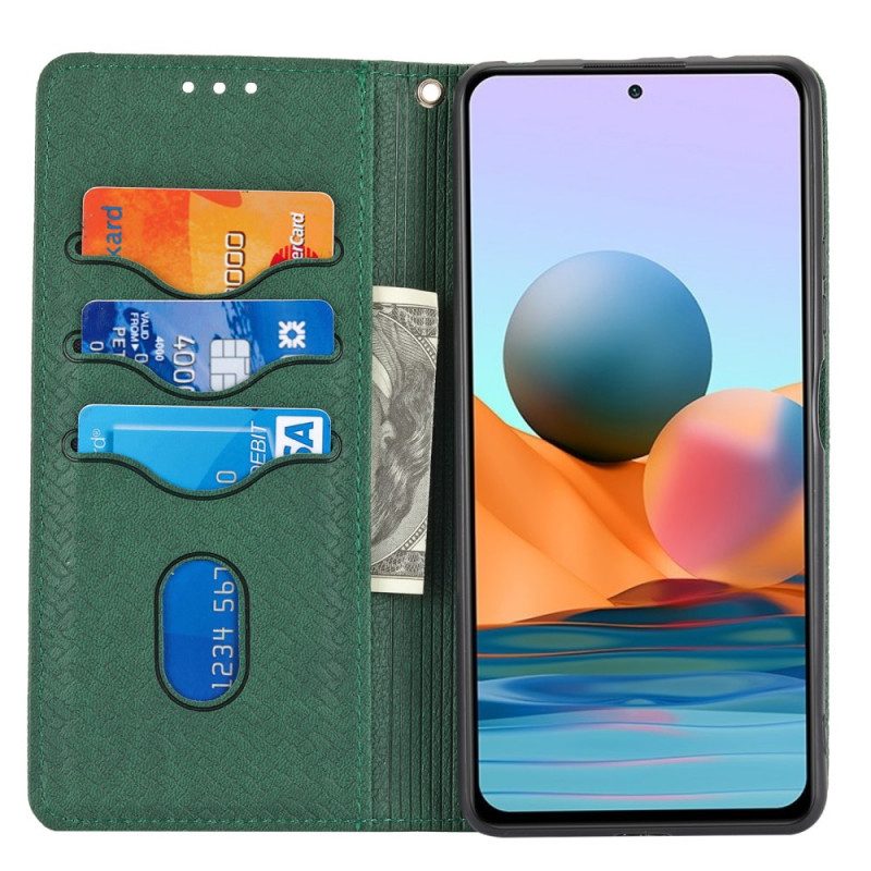 Fodral För Xiaomi Redmi Note 10 Pro Med Kedjar Vävd Läderrem Stil