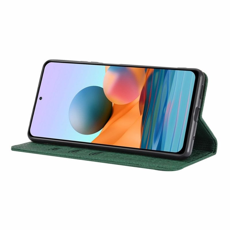 Fodral För Xiaomi Redmi Note 10 Pro Med Kedjar Vävd Läderrem Stil